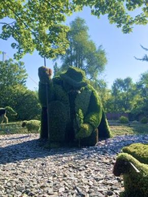 Trimmed hedge resembling a man