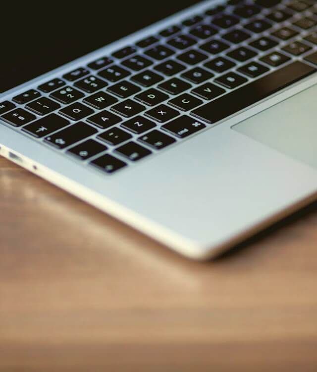 Close up picture of a web designer's laptop