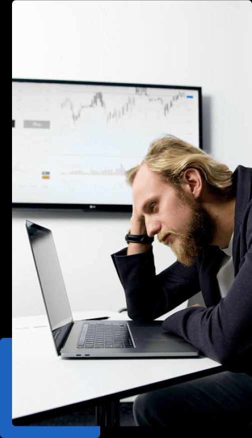 Man disappointed by slow loading website
